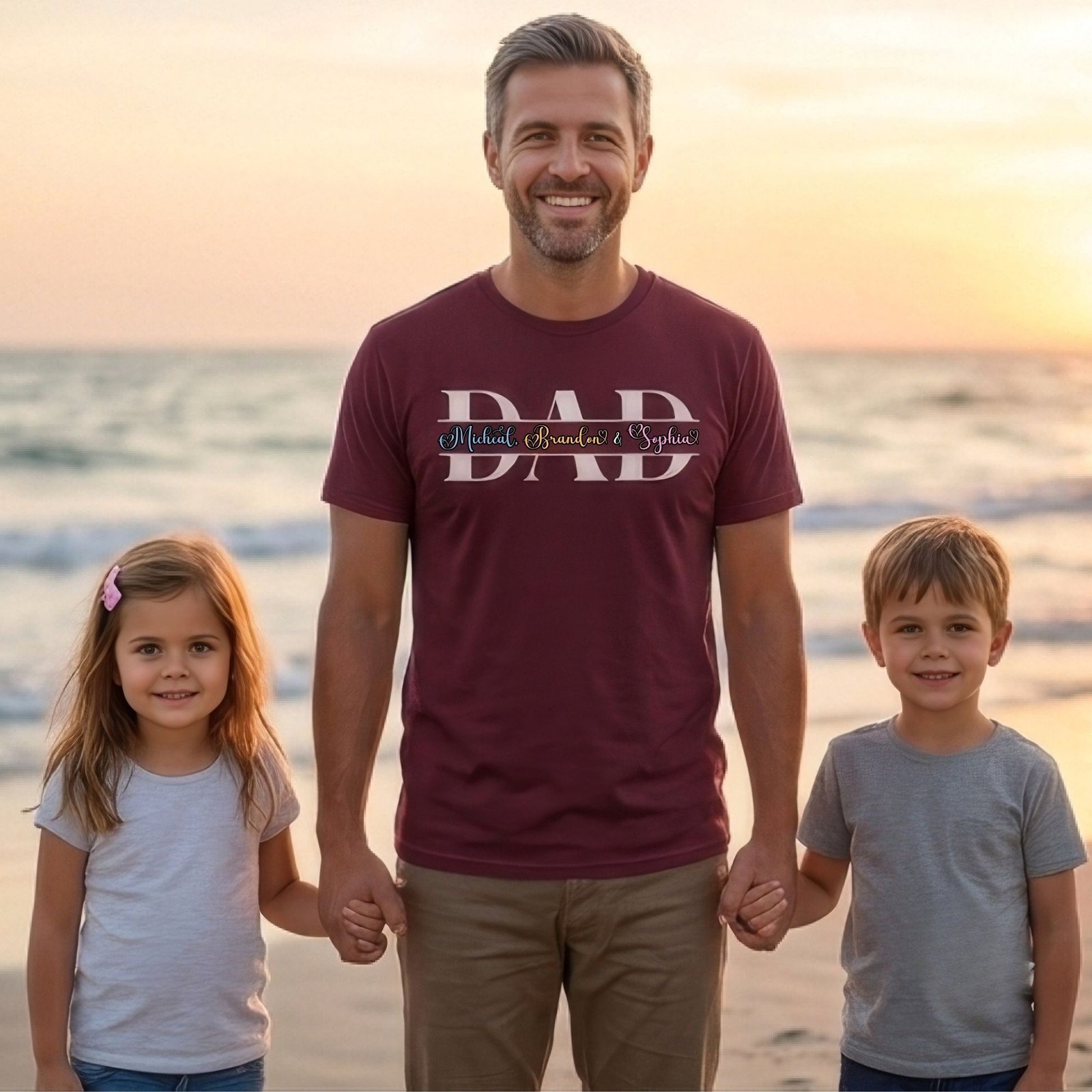personalized dad t shirt | 5 colours | unique custom kids names tee personalized dad t shirt | 5 colours | unique custom kids names tee