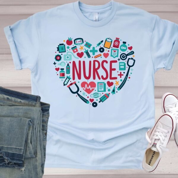 nurse gift t shirt | cute nursing heart tee | 5 colours copy 2