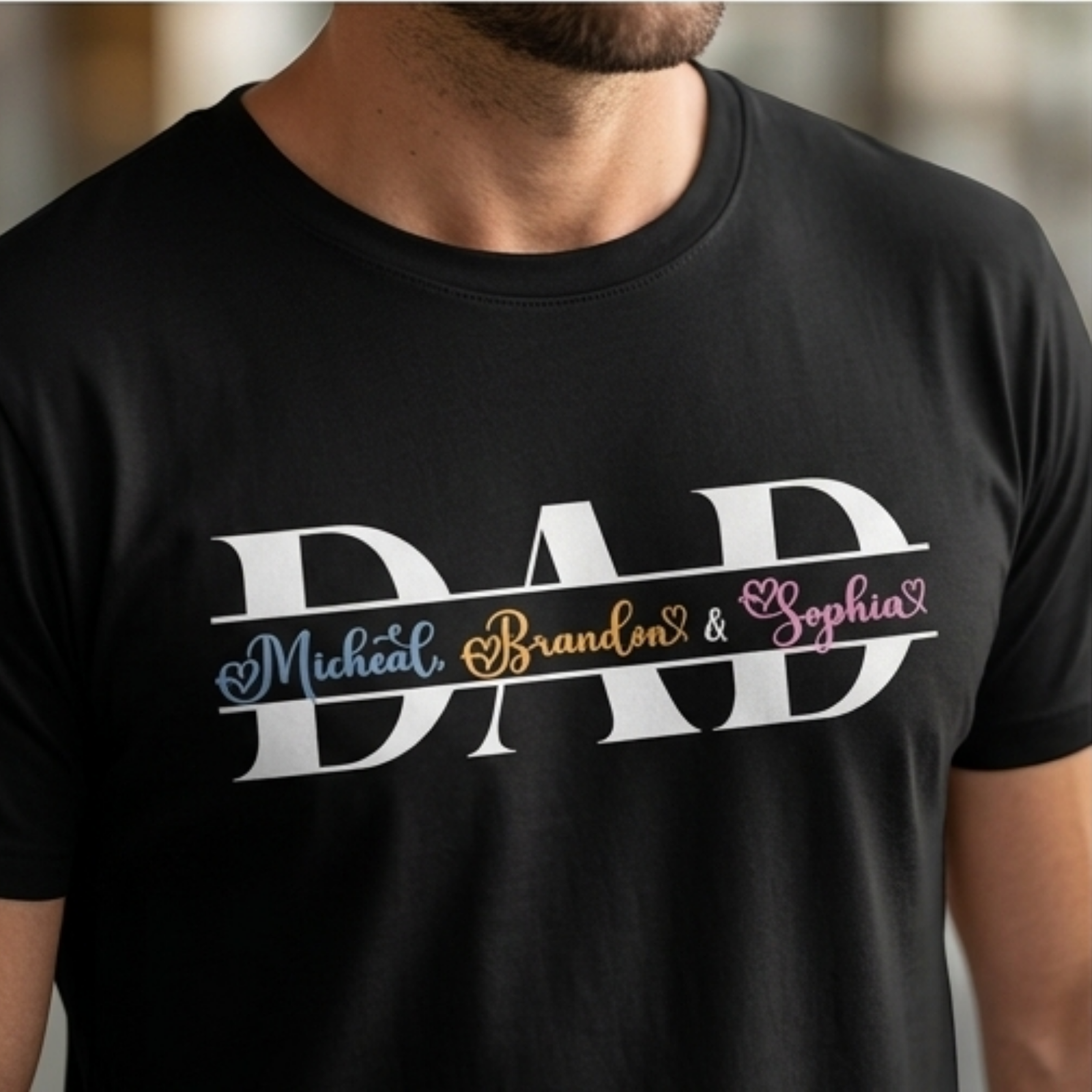 personalized dad t shirt | custom kids names | father's day gift personalized dad t shirt | custom kids names | father's day gift
