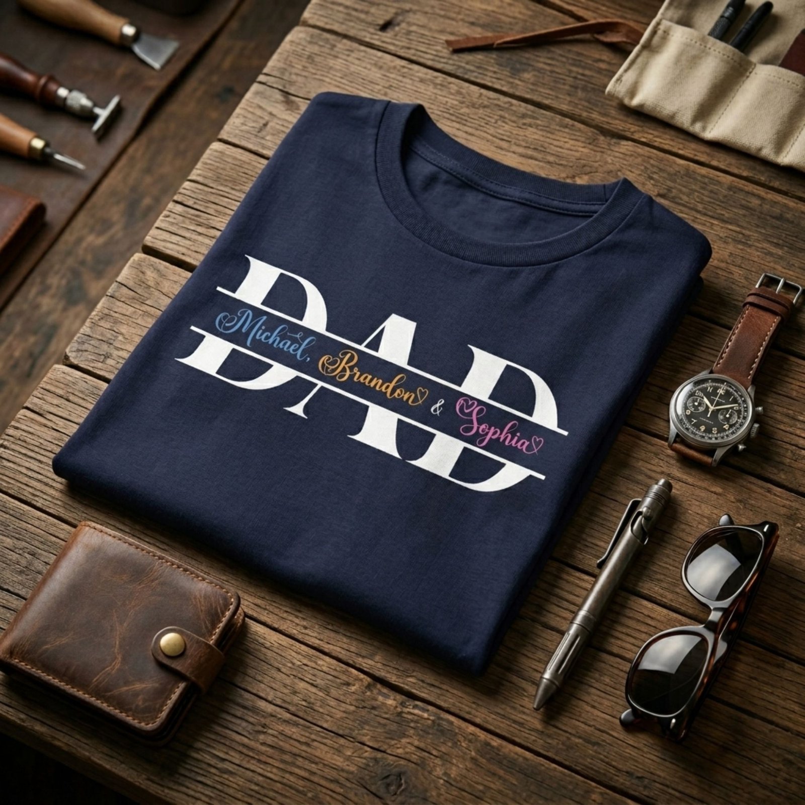 personalized dad t shirt | 5 colours | unique custom kids names tee personalized dad t shirt | 5 colours | unique custom kids names tee
