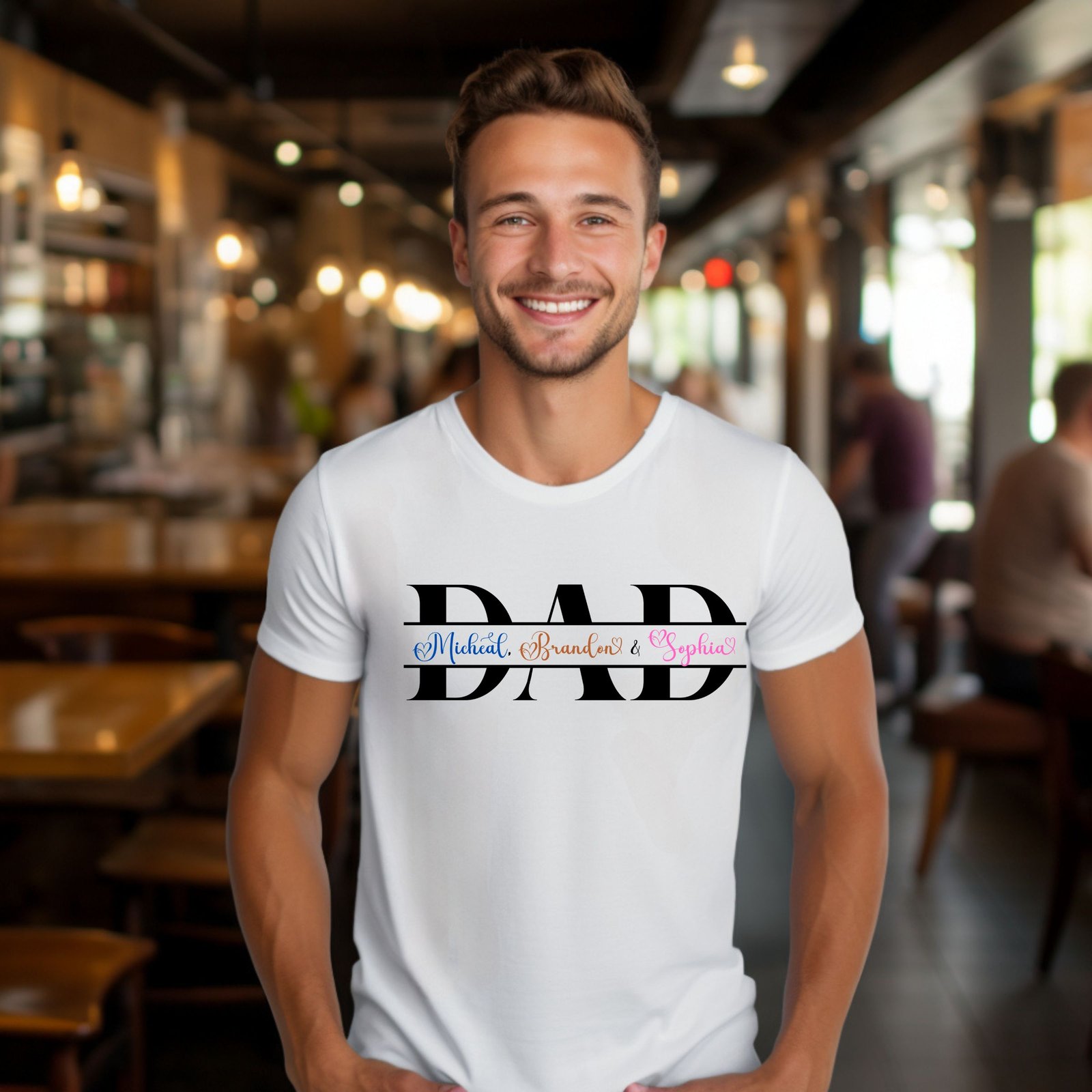personalized dad t shirt | 5 colours | unique custom kids names tee personalized dad t shirt | 5 colours | unique custom kids names tee
