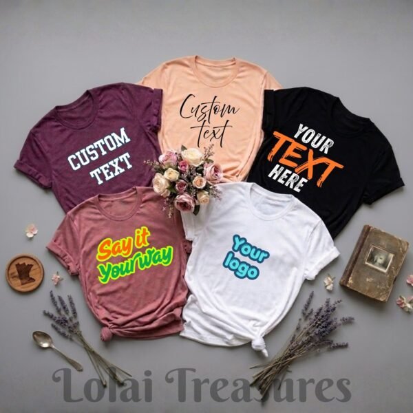 custom text t-shirt Canada | personalized unisex tee | choose your font, text & color | custom name shirt | gift idea
